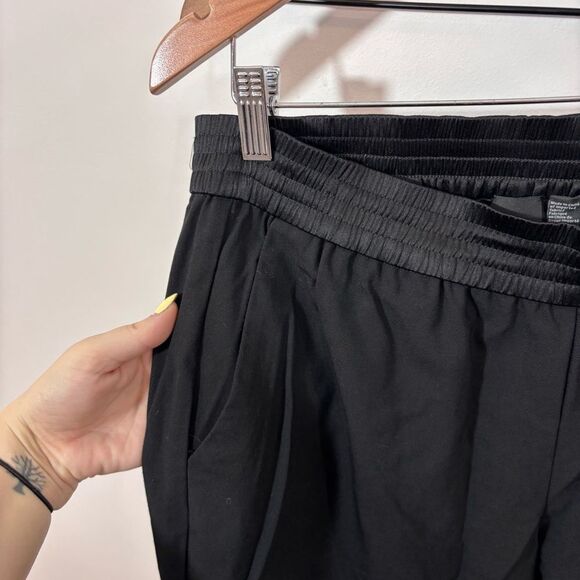 Eileen Fisher, The Fisher Project, Black Tapered Wool Pant Silk Waistband Medium - Picture 7 of 12